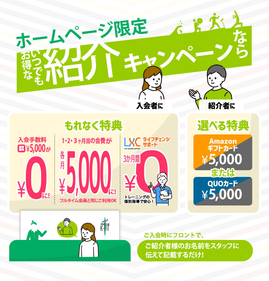 フィットネスクラブ　ケイフィット紹介キャンペーン